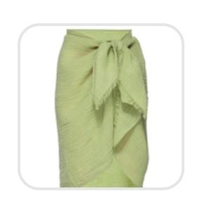 Monday swimwear Mykonos sarong in olive green crinkle swimsuit listed separately